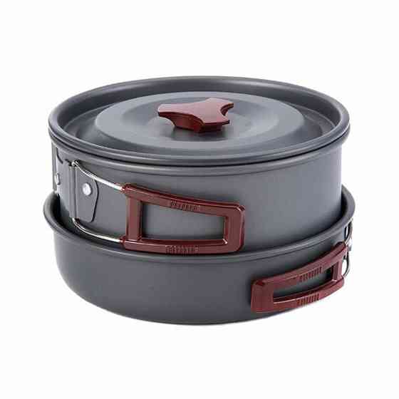 Набір посуду Naturehike 3-4 NH (2 каструлі + кришки + сковорода) carbon (NH15T203-G) Рівне