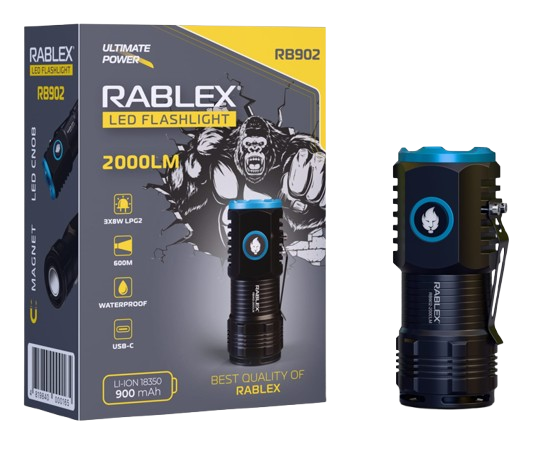 Ручний ліхтар Rablex RB902, Li-ion 18350, Zoom, ЗУ Type-C, Дніпро