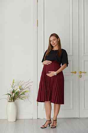 Літня спідниця для вагітних Vilnius розмір XXL/3XL Lullababe Бордовий Кривий Ріг
