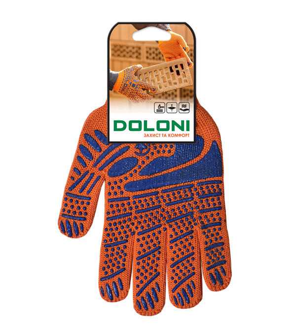 Doloni рукавички захисні трикотажні з ПВХ малюнком, розмір 10, Стандарт Плюс 794 Рівне - фото 3