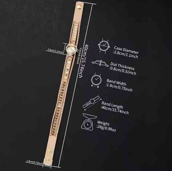Часы женские в виде Сердца наручные часы с оригинальным браслетом с кожи без подарочной упаковки золотой Киев