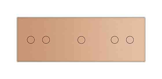 Розумний сенсорний ZigBee вимикач 5 сенсорів (2-1-2) Livolo золото скло (VL-C702Z/C701Z/C702Z-13) Коломыя
