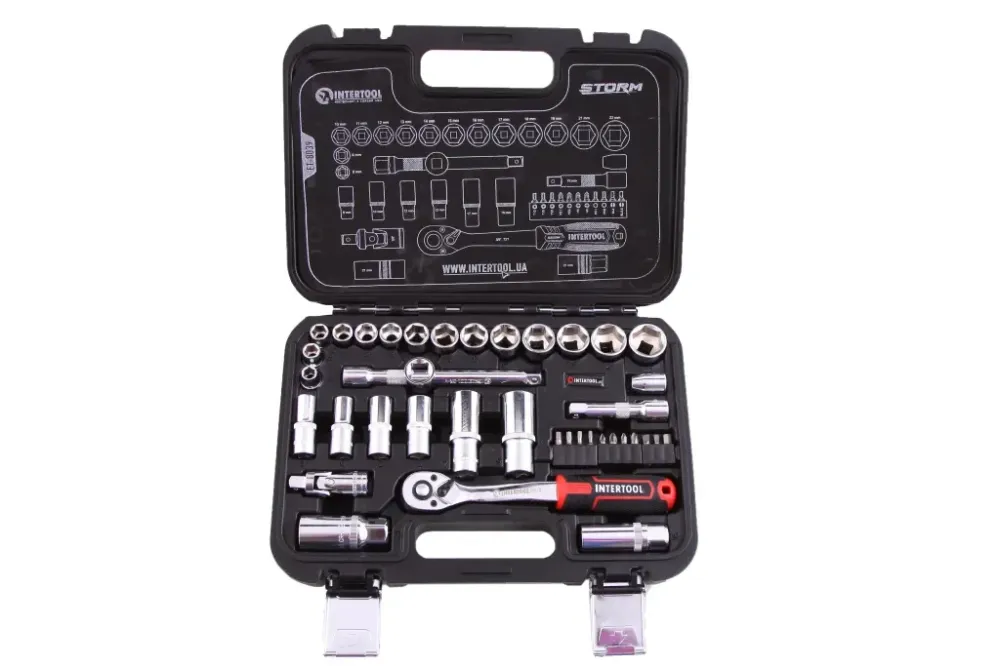 Набір голівок і насадок 39 ед. Intertool Storm 3/8 6-г. 8-22мм Вінниця - фото 1