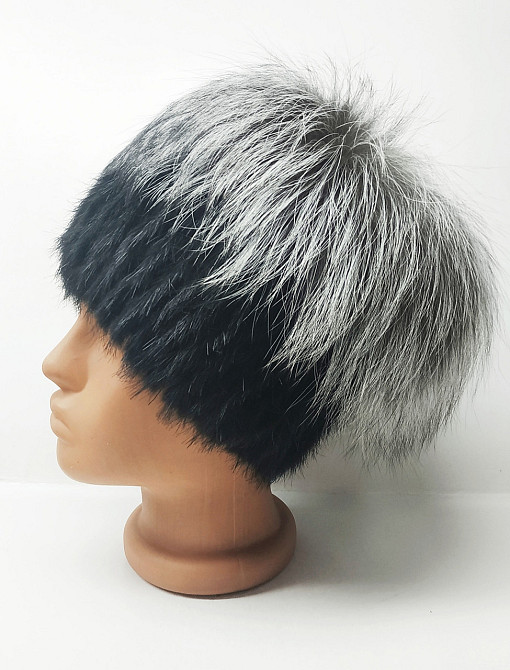 Шапка зимова хутряна жіноча кубанка Мадлен Чорний Харків - фото 3