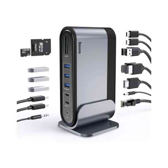 USB-хаб Baseus UnionJoy 17-Port Triple-Display  Docking Station Space Grey（USB-C to Киев