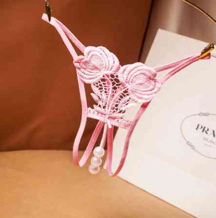 Трусики з бусинками рожеві та з квіточками - розмір універсальний, резинка до 86см Київ