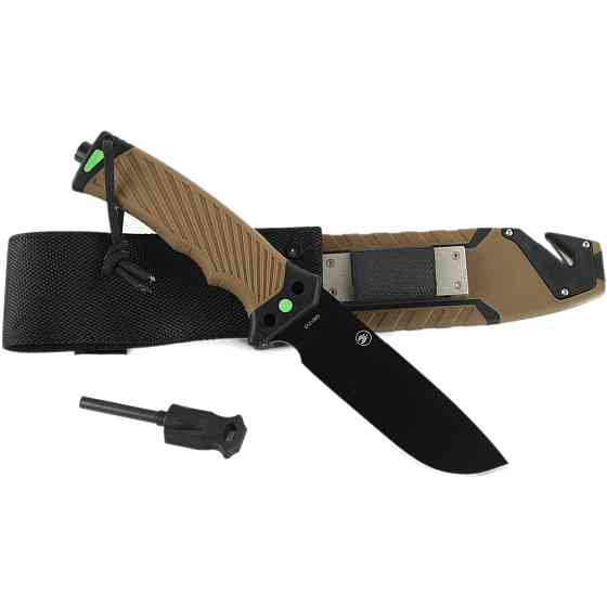 Ніж Ganzo G8012V2-DY коричневий (G8012V2-DY) з паракордом Київ