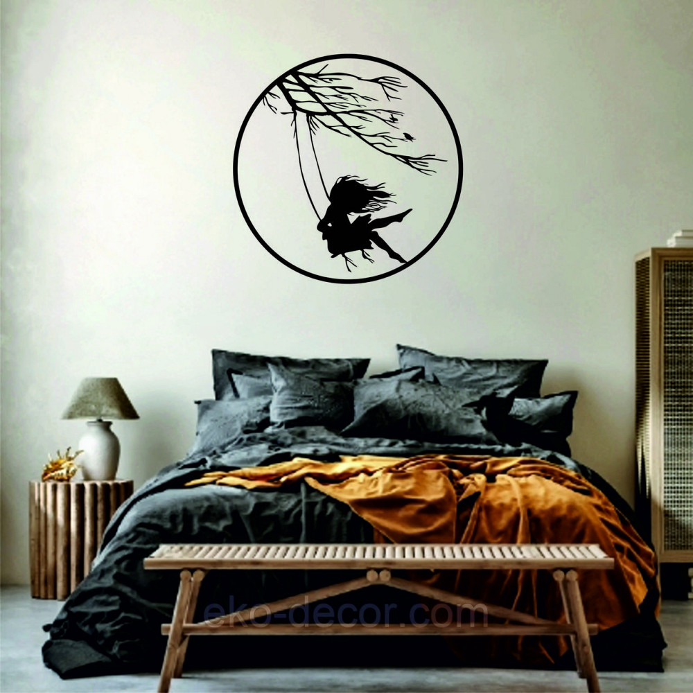 Декоративне настінне Панно «Дівчинка та голуб» Декор на стіну 70*62 см, Чорний Київ - фото 5