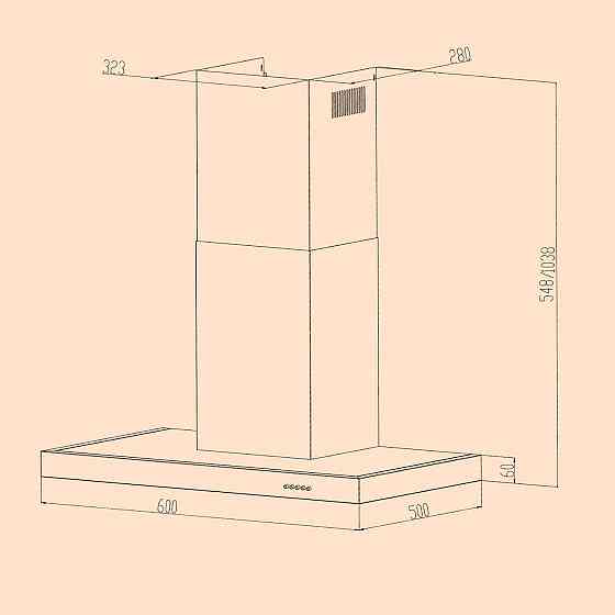 Вытяжка Zarah из нержавеющей стали 60 см настенный монтаж 600 м³/ч LED (Германия, читать описание) Ровно