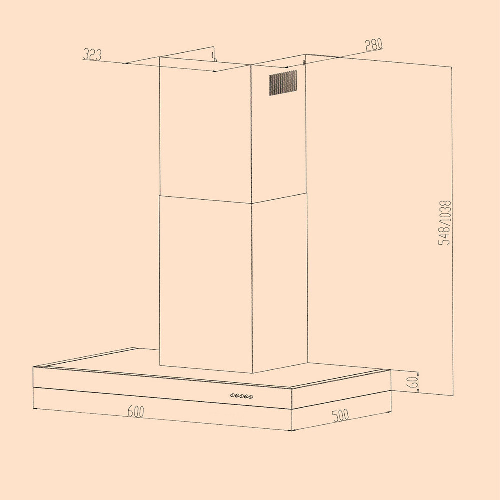 Вытяжка Zarah из нержавеющей стали 60 см настенный монтаж 600 м³/ч LED (Германия, читать описание) Ровно - изображение 6