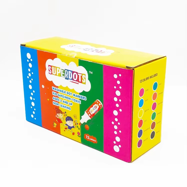 Набор пальчиковых маркеров DOT для творчества, точечные, пальчиковые краски для рисования и живописи на водной основе,12 цветов Каменец-Подольский - изображение 8