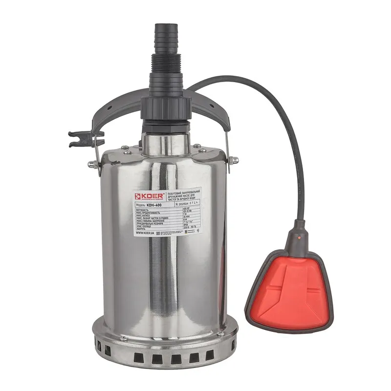 Насос дренажний Koer KDN-400 корпус нержавіюча сталь Н=7М, Q=7,5кбМ, P=400 Вт (KP3352) Київ - фото 1