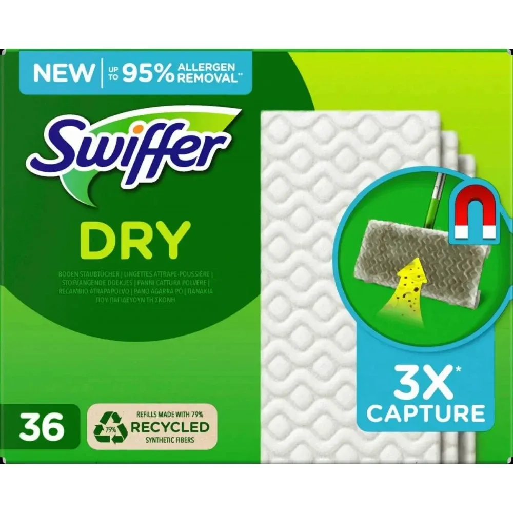 Сменные сухие салфетки для швабры Swiffer dry, 36 шт Львов - изображение 1