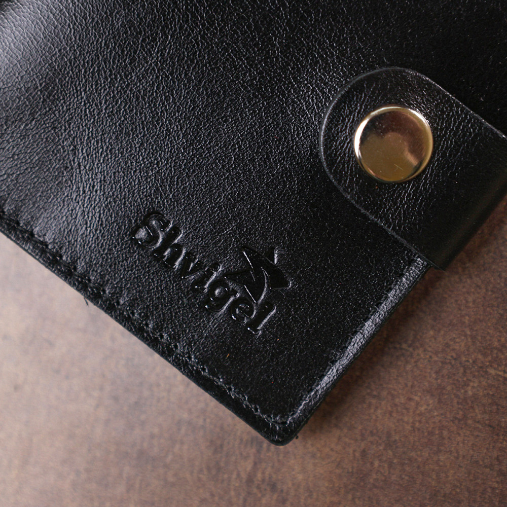 Практичное мужское портмоне Shvigel 16502 Черный Киев - изображение 8