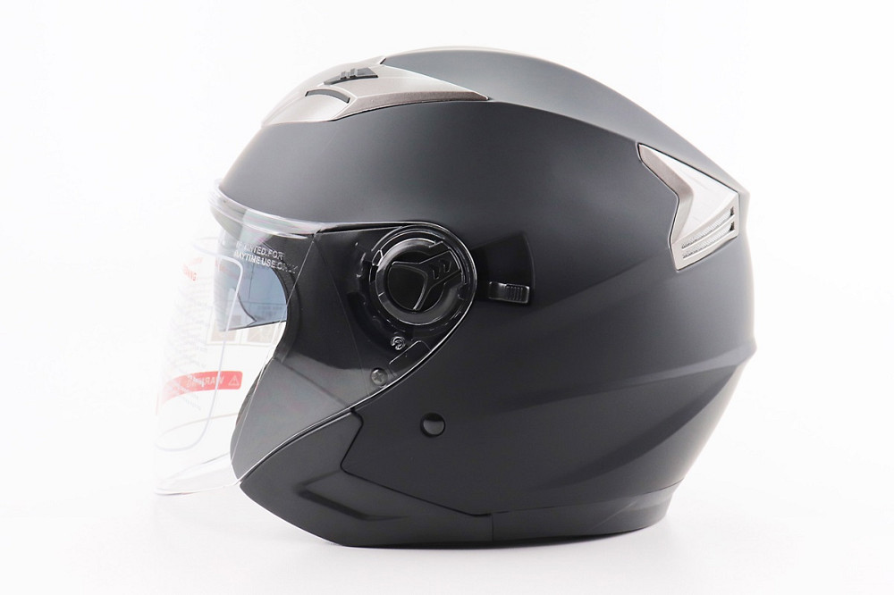 Шолом відкритий+відкидні окуляри BLD-708 S (55-56см), ЧОРНИЙ матовий Київ - фото 3