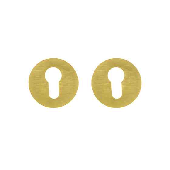 Дверна накладка під циліндр M&T Up/Down 095722 d54 mm TIN-A титан/латунь матова Київ