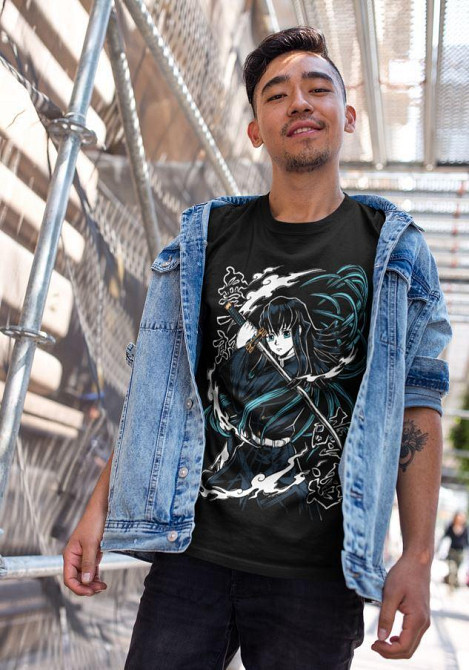 Футболка для мальчика аниме Истребитель демонов оверсайз (рост от 165 до 180 ) Черний AnimeJ0876m Днепр - изображение 4