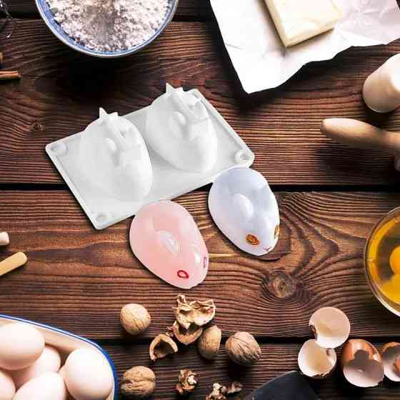 Молд силиконовый Кролики 12 на 8 см белый Киев