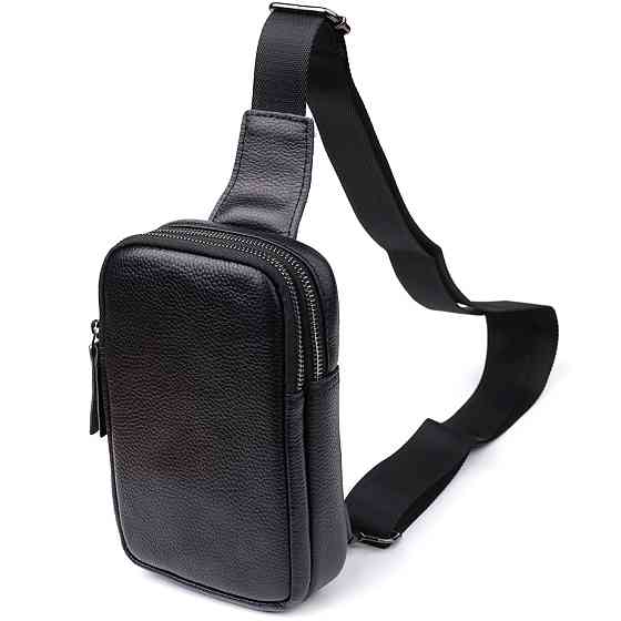 Сумка-слінг для чоловіків з натуральної шкіри Vintage 22955 Чорний Київ