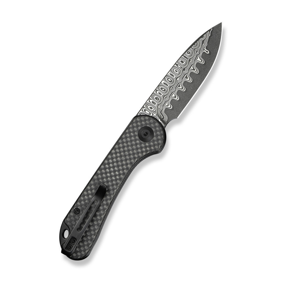 Ніж складаний кишеньковий Civivi Elementum Slip Joint, (7.5 см) Damascus / Carbon Fiber сірий Київ - фото 2