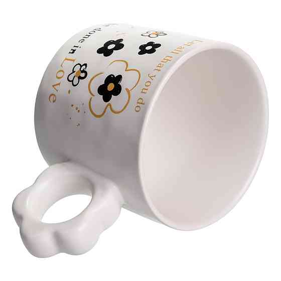 Чашка для чаю та кави порцелянова 420 (мл) гарна оригінальна кружка на подарунок FM-14A Коломия