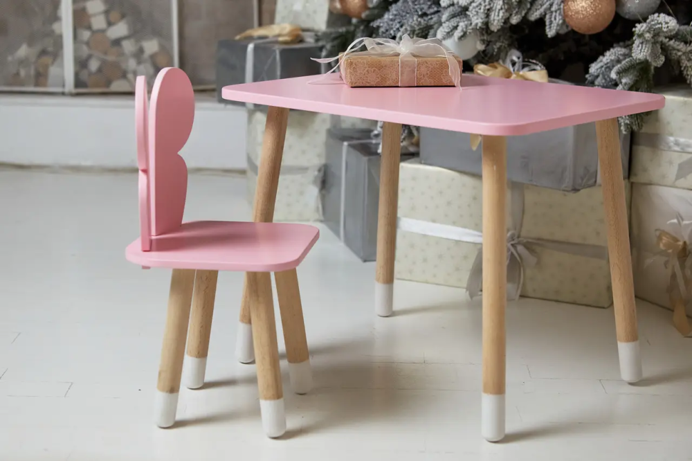 Дитячий прямокутний столик (Рожевий) та стільчик Метелик (Рожевий) Вінниця - фото 4