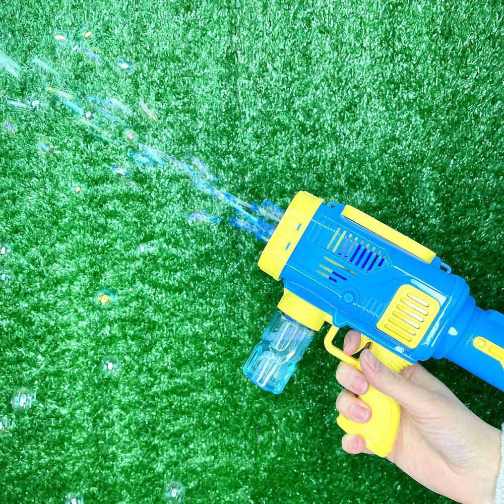 Пістолет для запуску мильних бульбашок світло запаска 26 см Жовто-синій (9835-3) Чернігів - фото 7