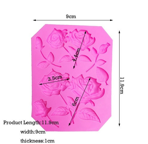 Молд силіконовий Троянди 119 на 90 мм рожевий Київ - фото 2