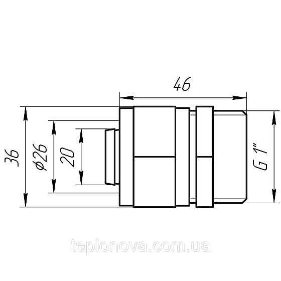 Муфта с наружной резьбой APE 701 L 1″x26 ITALY Черновцы