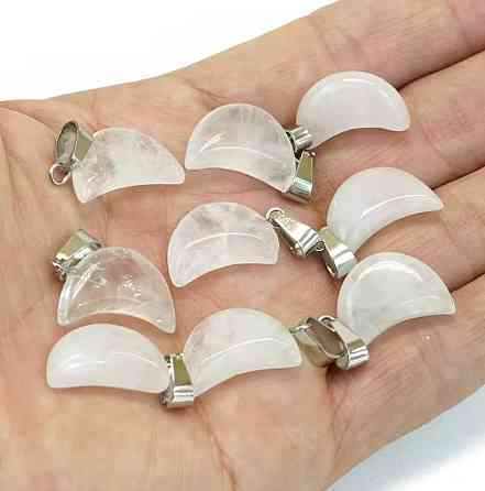 Кулон месяц из натурального горного хрусталя, подвеска кварц на шнурке Киев