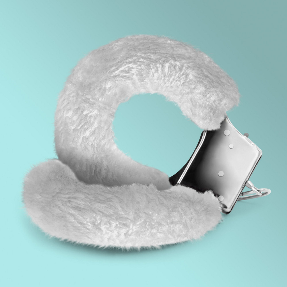 Наручники Love Cuffs Crushious металлические, с белым мехом Sex Aura Киев - изображение 2