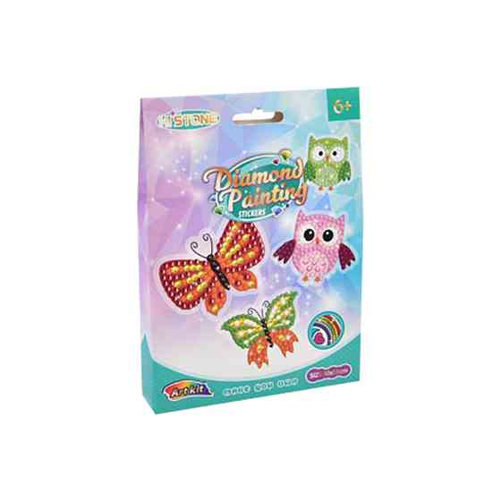 Дитяча алмазна мозаїка "Сови" FG24030101B-4 фігурки-наклейки Вінниця