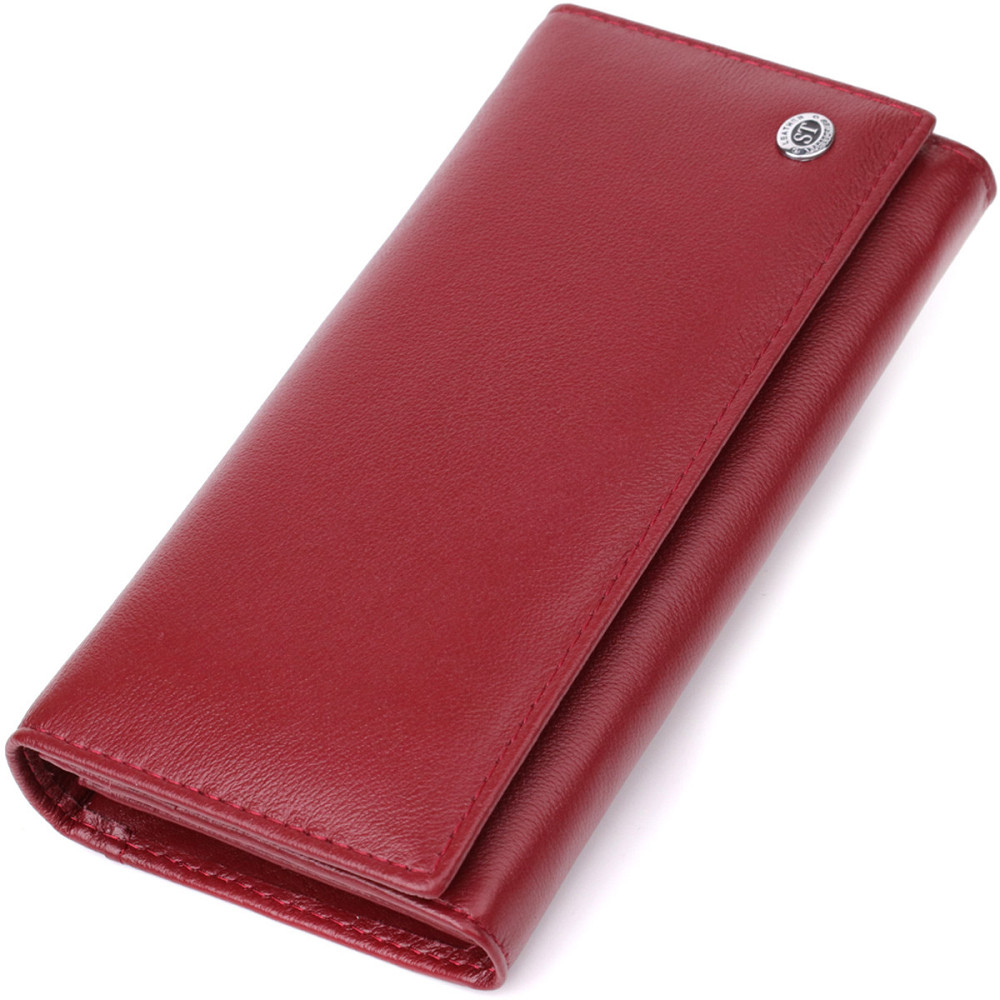 Жіночий шкіряний гаманець з монетницею бордовий (ST Leather) Київ - фото 5
