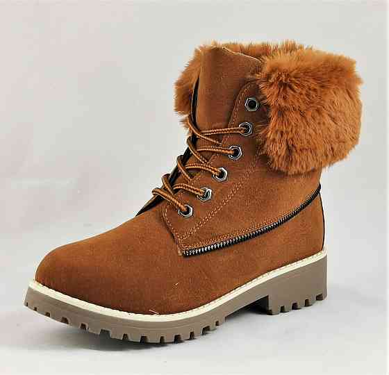 .Зимні напівчоботи Жіночі Коричневі з Хухом Черевики Руді (розміри: 36) - 44-4 Дніпро