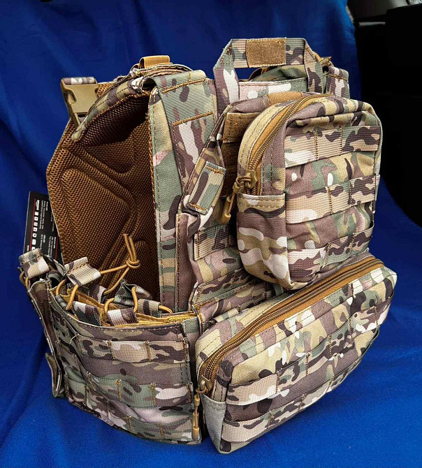 Плитоноска Yakeda (без плит) + підсумки + швидкознімна + бічні кишені під плити (Мультикам) Київ - фото 7