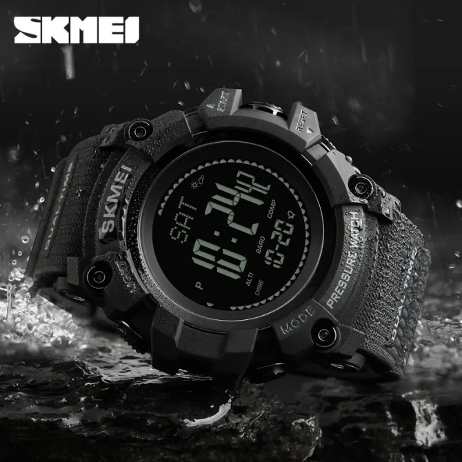 Чоловічий годинник з барометром Skmei 1358 processor (Чорний) Вінниця - фото 8