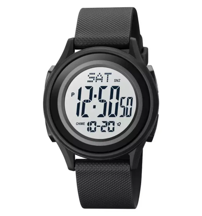 Чоловічий спортивний наручний годинник Skmei 1893 (Чорний з білим циферблатом) Вінниця