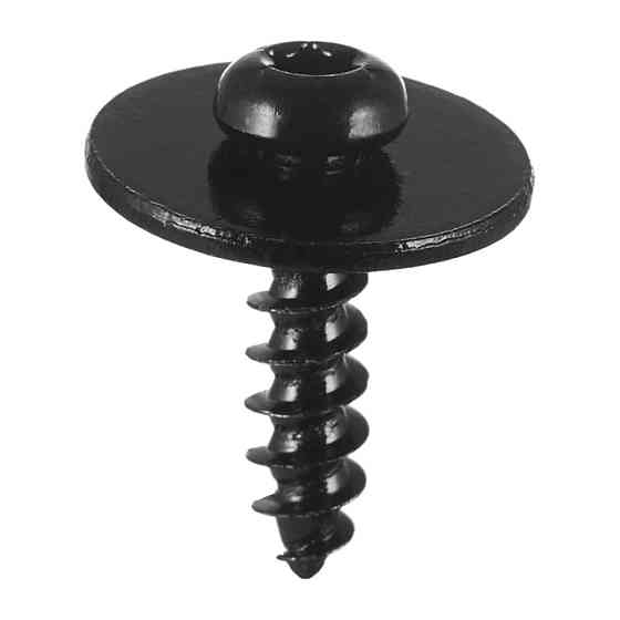 Саморізи, під зіркове викрутка, TORX із шайбою, Чорний, Метал, Розміри (мм): T-18 F-5 H-22.5 H1-18. Київ