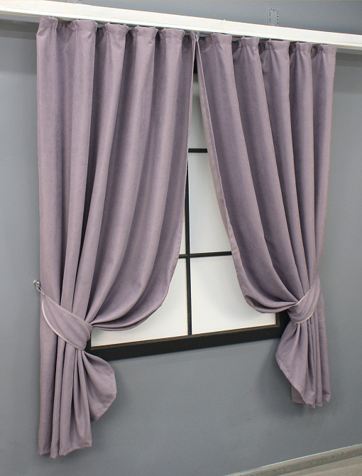 Комплект коротких штор VR-Textil Мікровелюр Petek № 1493ш Лавандовий 140х170 см 2 шт (35-0234) Київ - фото 2