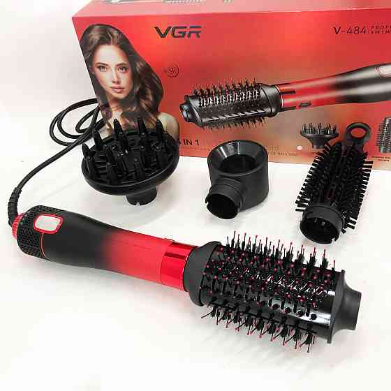 Портативний фен з насадками, Фен для дбайливого сушіння волосся, Фен-щітка з холодним повітрям NI-47 Івано-Франківськ