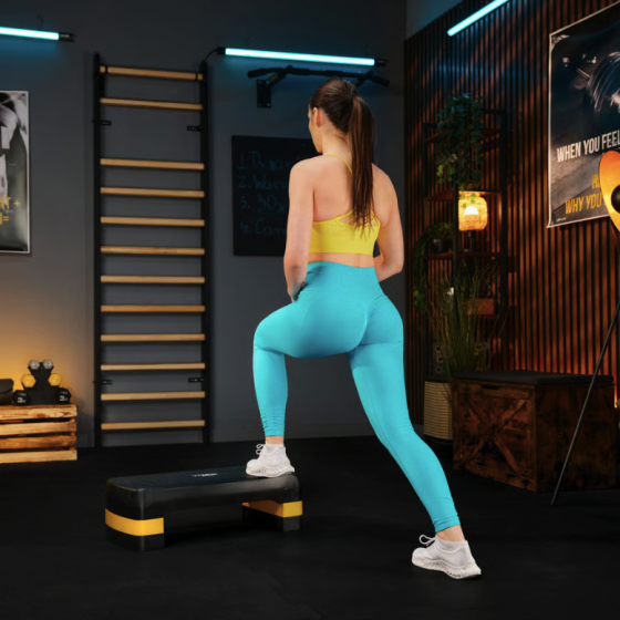 Степ платформа спортивная для фитнеса аэробики кардио упражнений на выносливость регулируемая высота желтая Киев