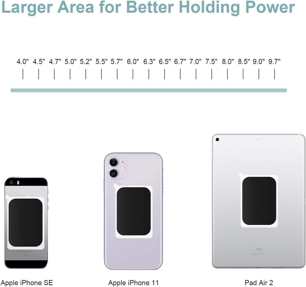 Металеві пластини для магнітного автотримача 10 шт (6 круглі, 4 прямокутні) сріблясті клейкі сумісні з тримачем в машину Київ - фото 3