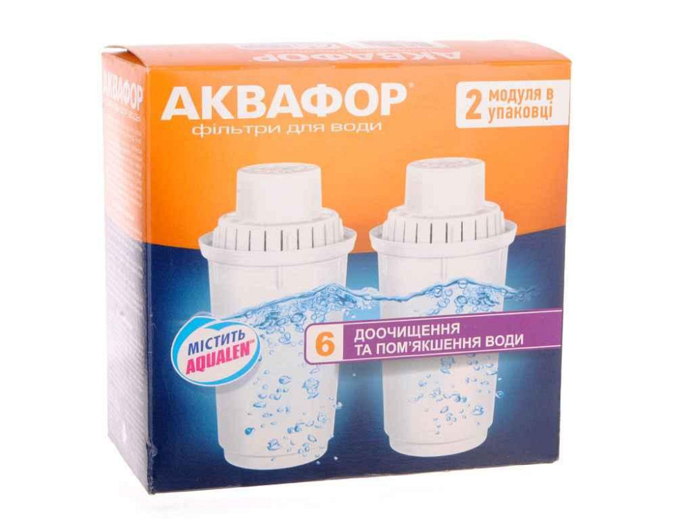 Комплект картриджів В100-6 (2шт) для фільтра-глечика (ресурс 300л) ТМ АКВАФОР Київ - фото 1