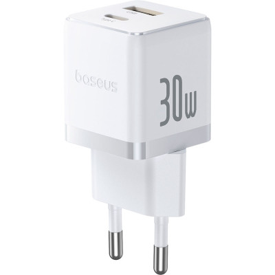 Зарядное устройство Baseus 1xUSB-C 30W + 1xUSB white (P1011160A213-00) Винница - изображение 2