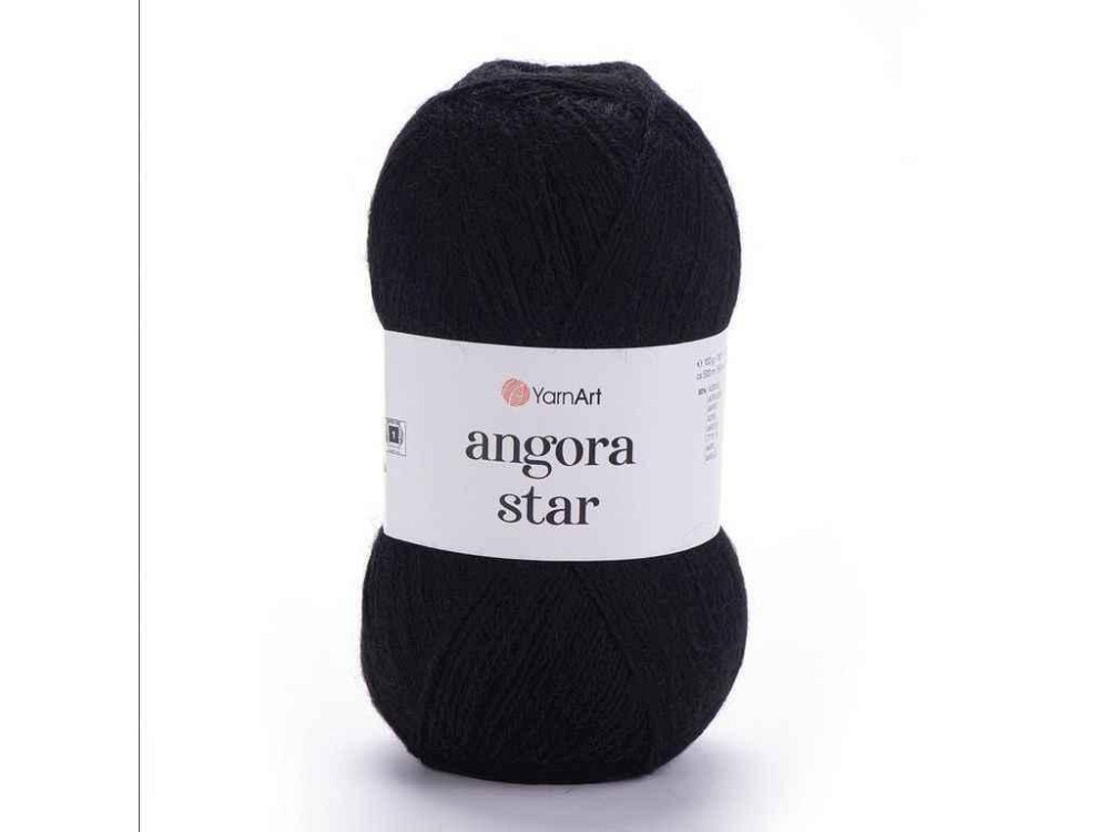 Пряжа Angora Star чорний 80% акрил 20% вовна 500м 100г 5шт/уп 585 - Black ТМ YarnArt Київ - фото 1