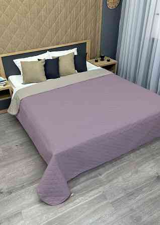 Покривало двостороннє Decorator Microfiber ромб 140х215 см бузковий з бежевим (85-118) Київ