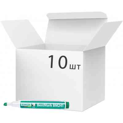 Маркер Stanger для сухостираемых досок, 1-4 мм клин. наконечник зеленый 10 шт (MARKER-BOA-STM241G10) Винница