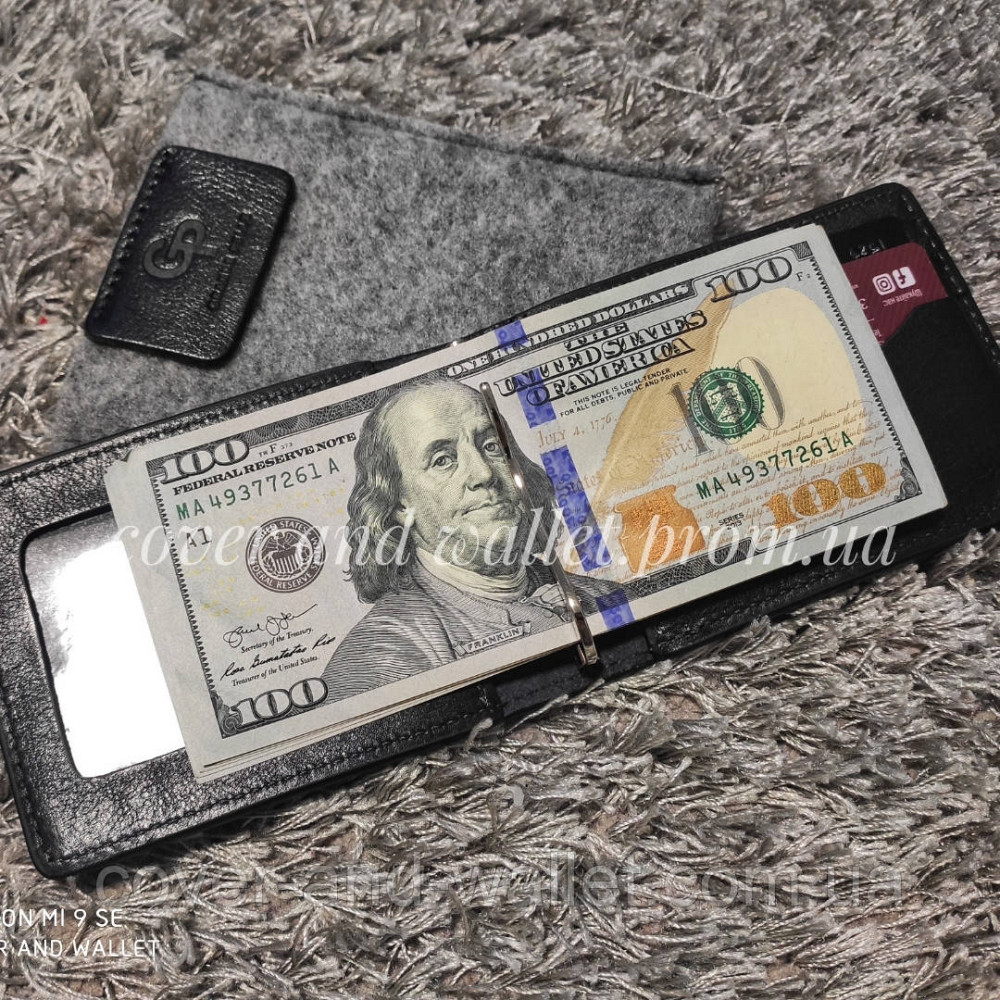 Затиск для грошей і карток з гладкої шкіри ручної роботи Grande Pelle Київ - фото 3