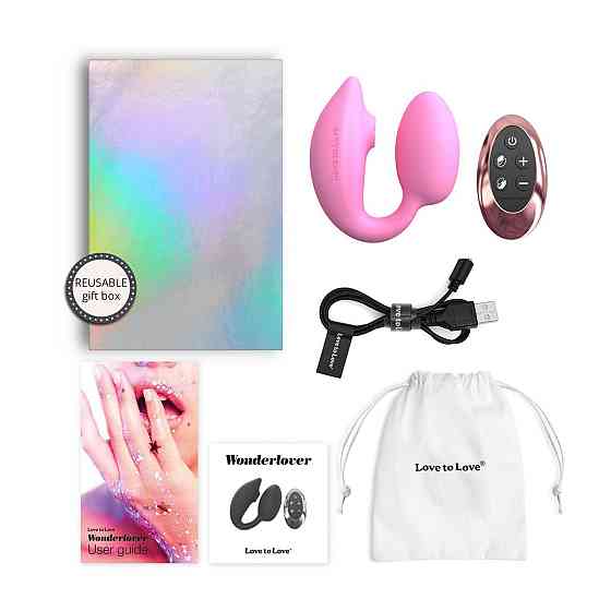 Віброяйце з вакуумною кліторальною стимуляцією Love To Love Wonderlover PINK PASSION Sex Aura Київ