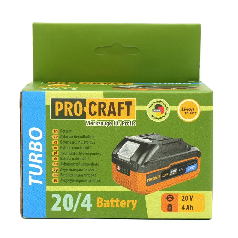 Батарея Procraft 20V 4 А·год  Потужний Змінний Акумулятор Li-Ion для Всієї Лінійки Інструментів  Акумулятори Прокрафт Львів - фото 10